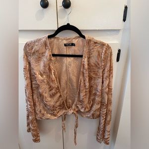 Rose gold velvet crop top